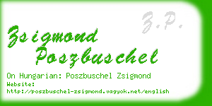 zsigmond poszbuschel business card